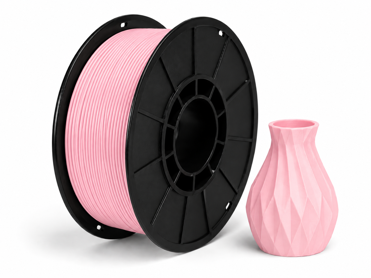 פילמנט PLA - 9284C Pink — סליל ודוגמת הדפסה