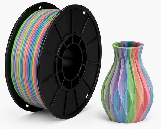 פילמנט PLA Glow Rainbow #6 זוהר בחושך