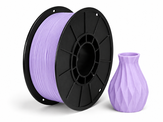 פילמנט PLA - 9344C Purple (Lavender) — סליל ודוגמת הדפסה