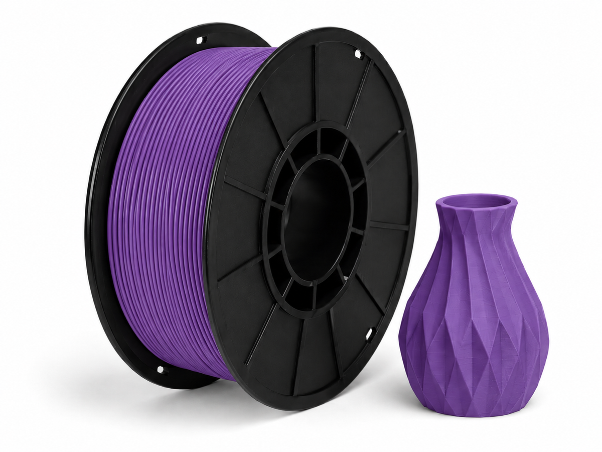פילמנט PLA Matte - Purple — סליל ודוגמת הדפסה