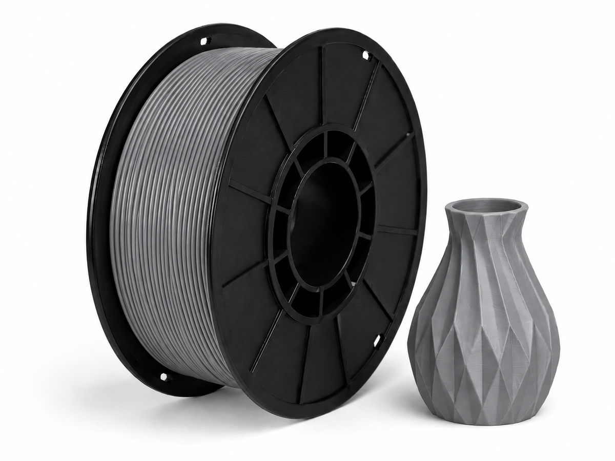 פילמנט PETG - Grey — סליל ודוגמת הדפסה