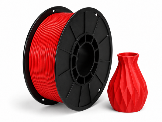 פילמנט PETG - Red — סליל ודוגמת הדפסה