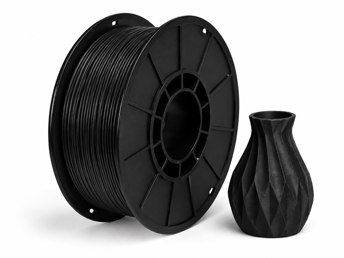 פילמנט TPU 95A - Black — סליל ודוגמת הדפסה