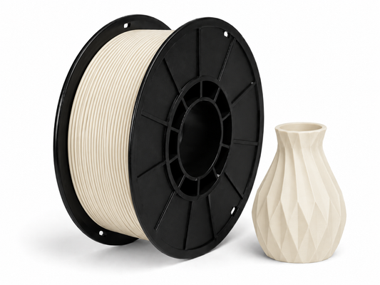 פילמנט PLA Matte - Bone — סליל ודוגמת הדפסה