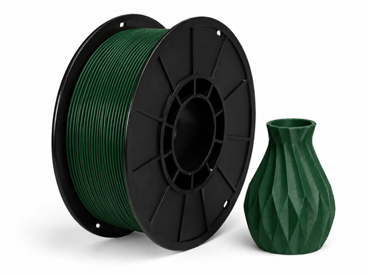 פילמנט PLA Pro - Special Dark Green — סליל ודוגמת הדפסה