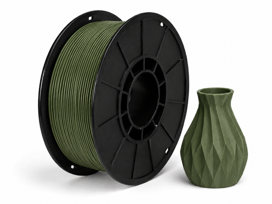 פילמנט PLA - Military Green — סליל ודוגמת הדפסה